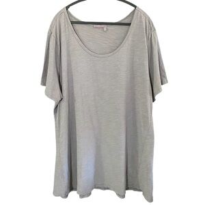 Fresh Produce T-shirt Size 3X Slub Knit Scoop Neck Gray Cotton Lightweight